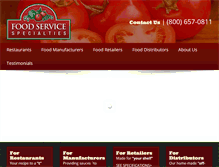 Tablet Screenshot of foodservicespecialties.com